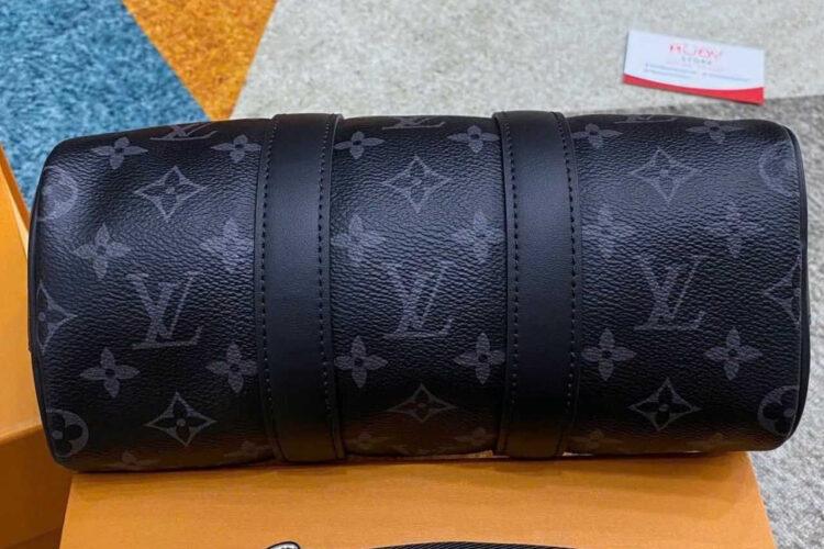 Túi LV Keepall Bandoulière 25 M46271 Monogram Eclipse Xám