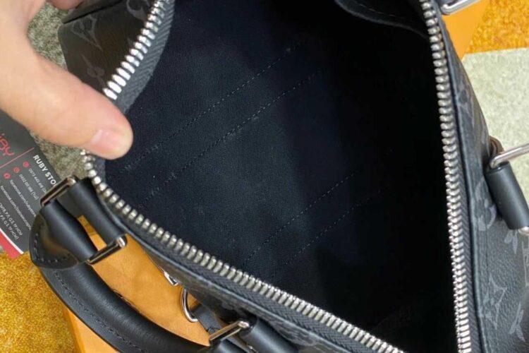 Túi LV Keepall Bandoulière 25 M46271 Monogram Eclipse Xám