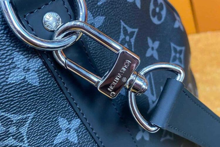 Túi LV Keepall Bandouliere 55 M40605 Monogram Eclipse Xám Đen