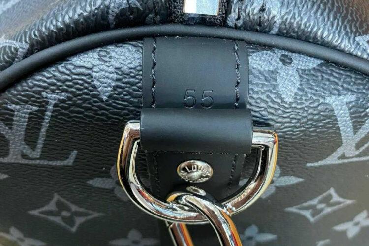 Túi LV Keepall Bandouliere 55 M40605 Monogram Eclipse Xám Đen