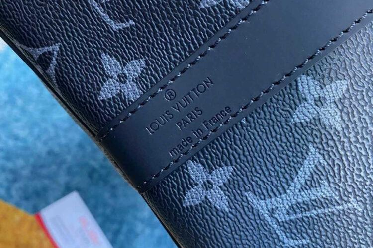 Túi LV Keepall Bandouliere 55 M40605 Monogram Eclipse Xám Đen
