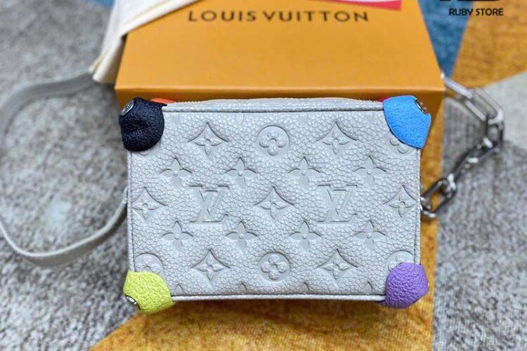 Túi LV Mini Soft Trunk M81606 Monogram Taurillon Chalk Xám Best Quality