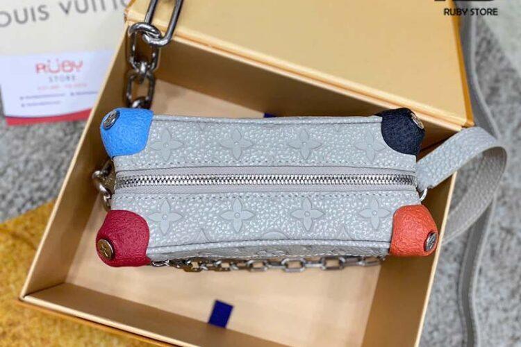 Túi LV Mini Soft Trunk M81606 Monogram Taurillon Chalk Xám Best Quality