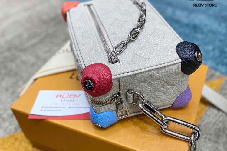 Túi LV Mini Soft Trunk M81606 Monogram Taurillon Chalk Xám Best Quality