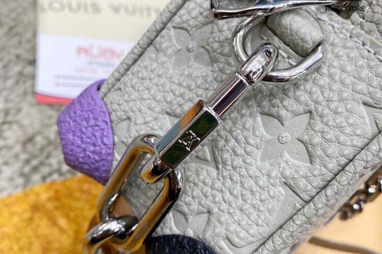 Túi LV Mini Soft Trunk M81606 Monogram Taurillon Chalk Xám Best Quality
