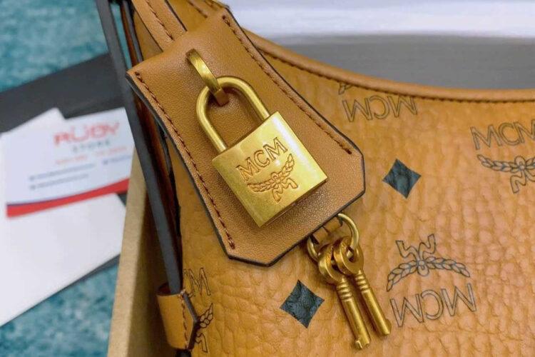 Túi MCM Aren Hobo Bag In Visetos Cognac Màu Nâu