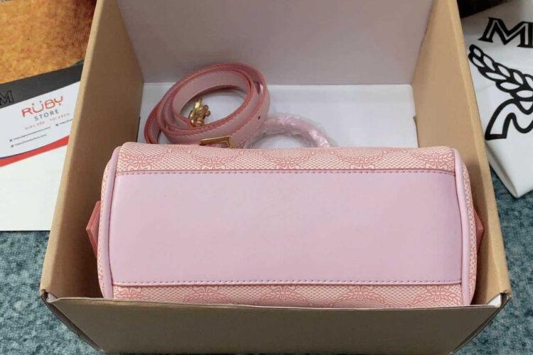 `Túi MCM Mini Ella Boston Bag In Lauretos Pink Hồng
