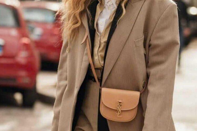 Túi YSL Kaia Mini Satchel Bag Beige Light Brown Màu Be
