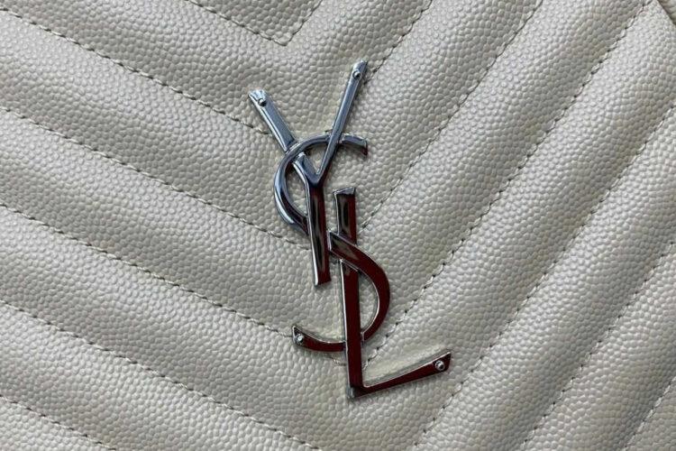 Túi YSL Round Crossbody Chain Bag Beige Caviar Hình Tròn