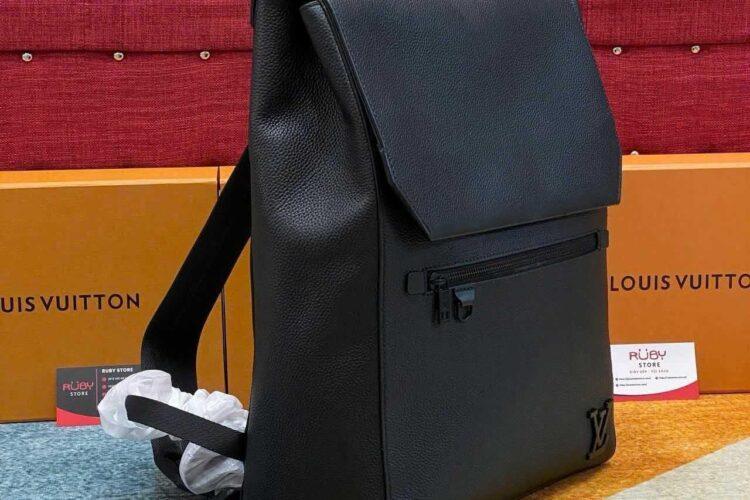 ba lô LV Fastline Aerogram Backpack Black Leather 40CM