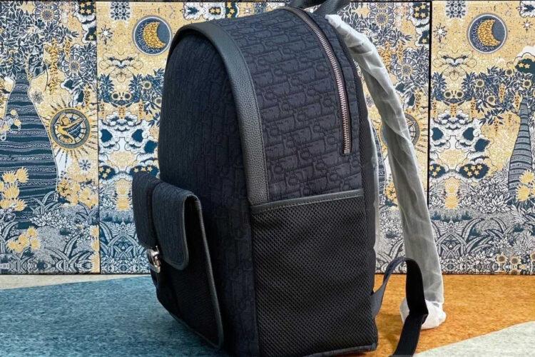 Ba Lô Dior 8 Backpack Black Dior Oblique Jacquard en