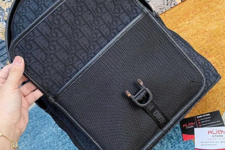 Ba Lô Dior 8 Backpack Black Dior Oblique Jacquard đen