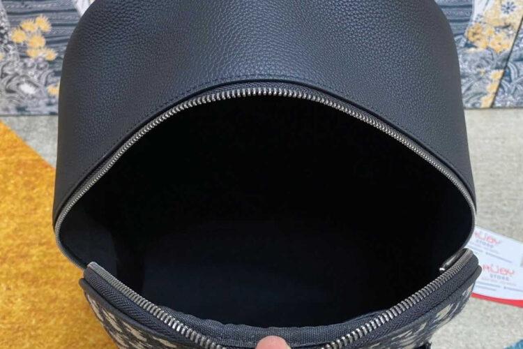 Ba Lô Dior Saddle Zip Backpack Black Beige Oblique Jacquard