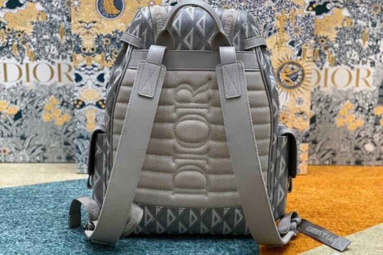 Ba Lô Medium Dior Hit The Road Backpack Gray Diamond Canvas Xám
