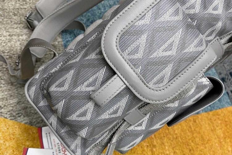 Ba Lô Medium Dior Hit The Road Backpack Gray Diamond Canvas Xám