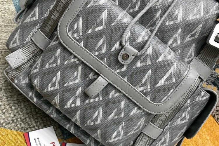 Ba Lô Medium Dior Hit The Road Backpack Gray Diamond Canvas Xám