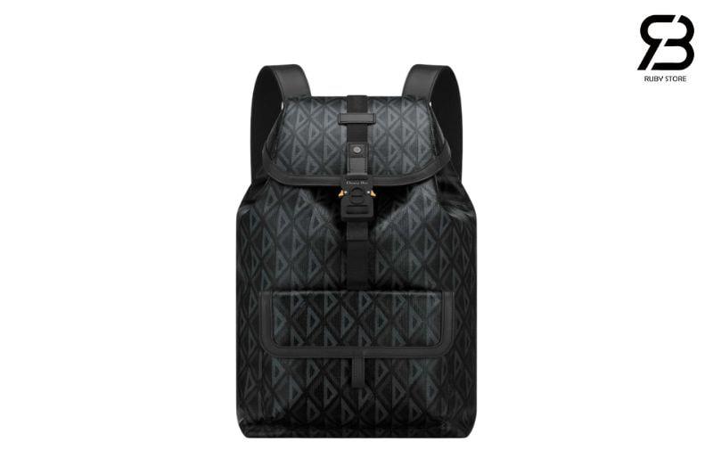 Ba Lô Small Dior Hit The Road Backpack Black Diamond Canvas Đen