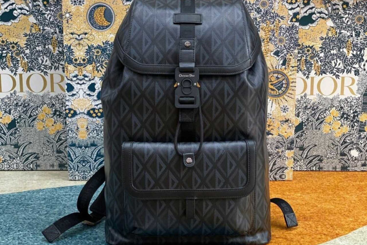 Ba Lô Small Dior Hit The Road Backpack Black Diamond Canvas Đen