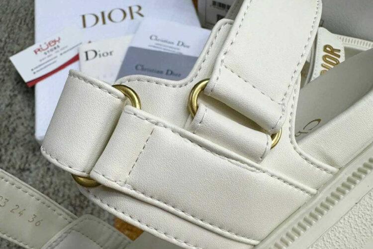Dép Dior Dioract Flatform Sandal Cream White Trắng
