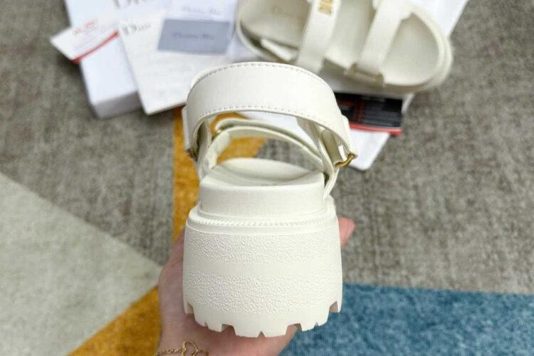 Dép Dior Dioract Flatform Sandal Cream White Trắng