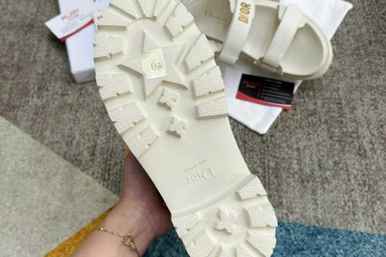 Dép Dior Dioract Flatform Sandal Cream White Trắng