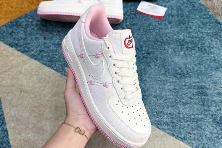 Giày Air Force 1 07 LX Valentine Day 2025 Pink Heart Xám Trắng Hồng