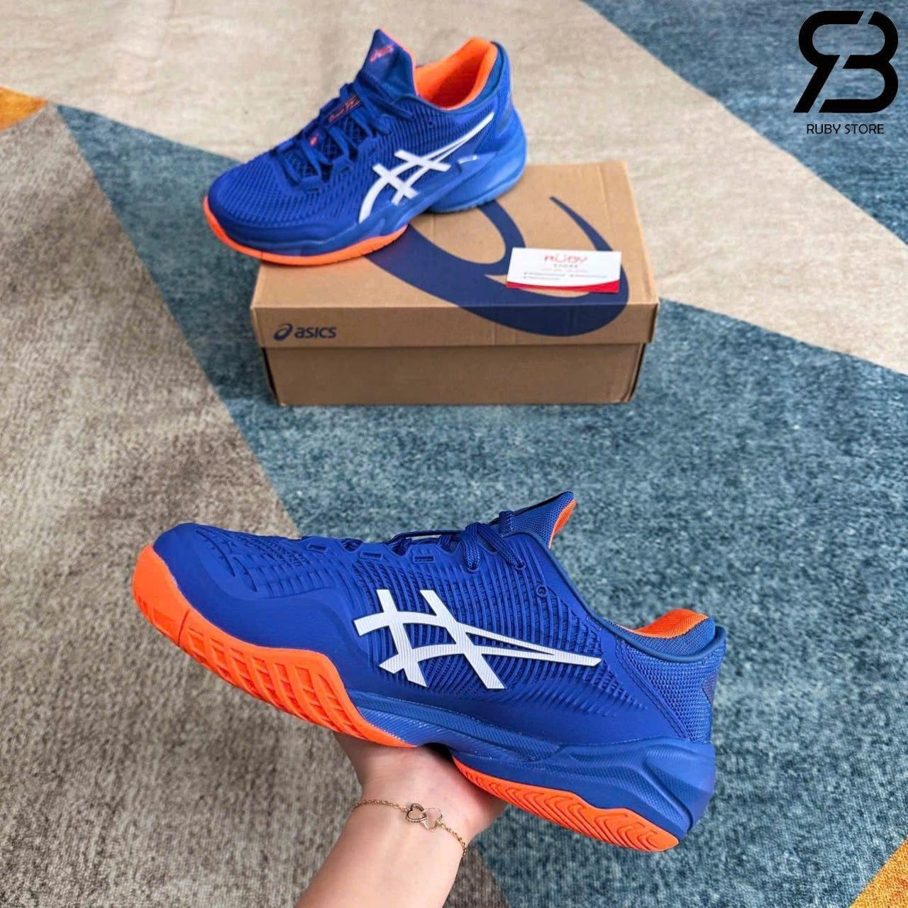 Giày Asics Court FF 3 Novak Tuna Blue White Xanh Dương Cam