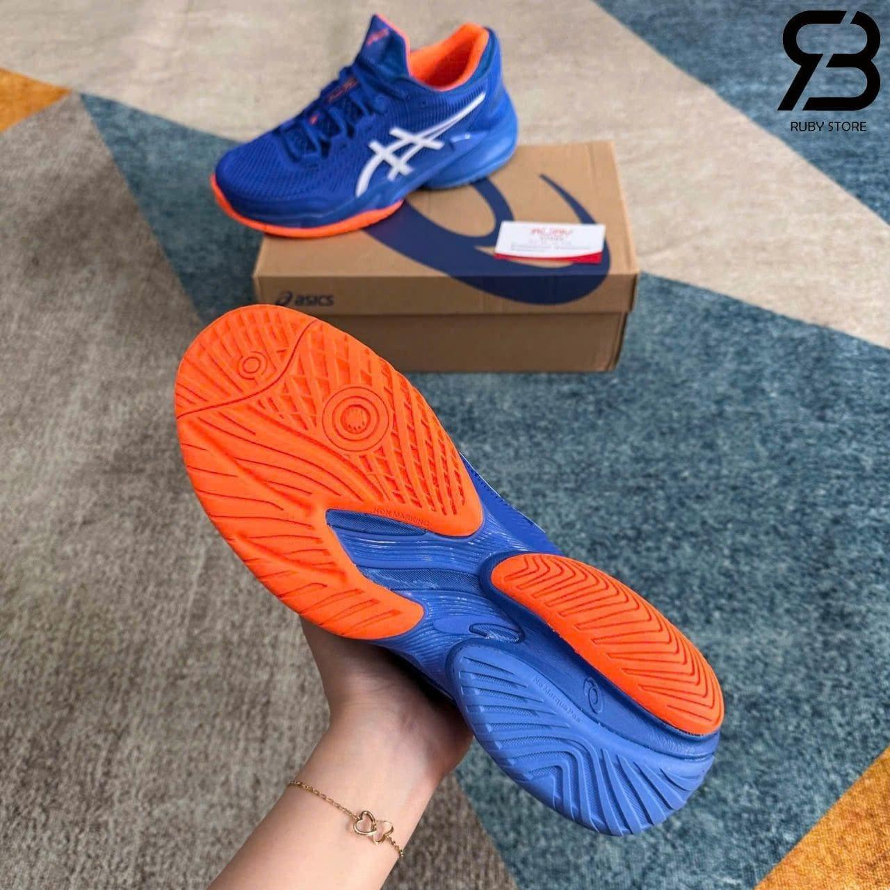 Giày Asics Court FF 3 Novak Tuna Blue White Xanh Dương Cam