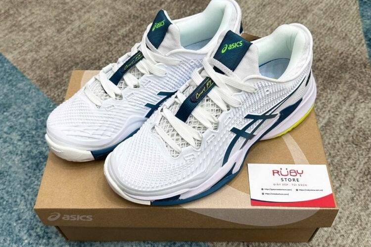 Giày Asics Court FF 3 White Gris Blue Trắng Xanh Dương