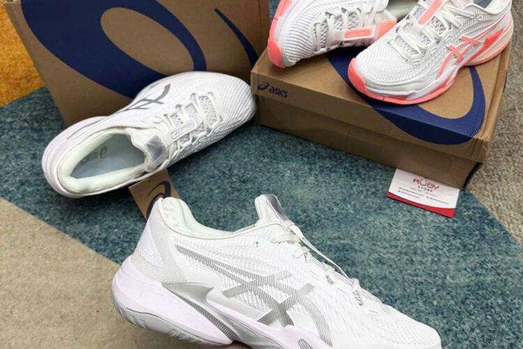 Giày Asics Court FF 3 White Silver Trắng bạc