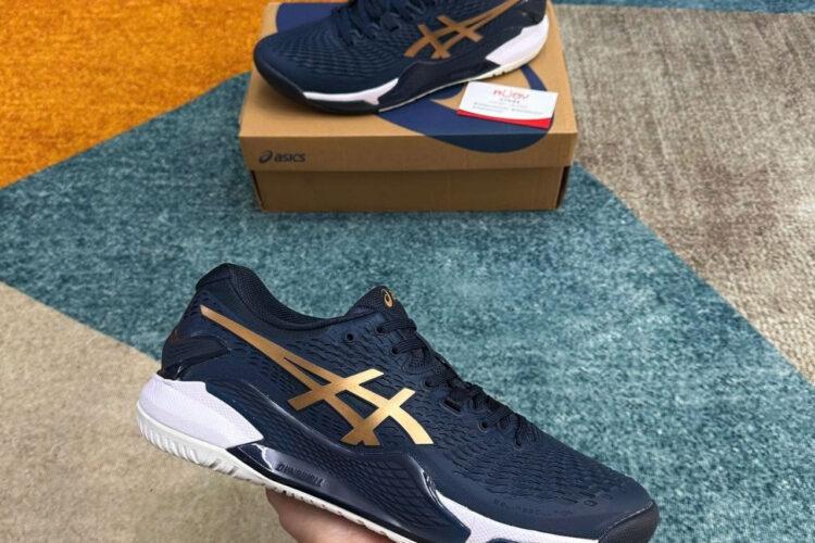 Giày Asics Gel-Resolution 9 French Blue Pure Gold Xanh Vàng