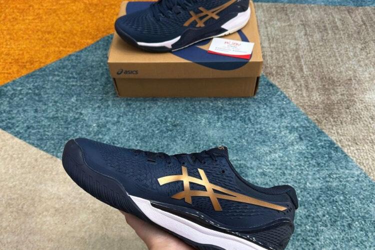 Giày Asics Gel-Resolution 9 French Blue Pure Gold Xanh Vàng