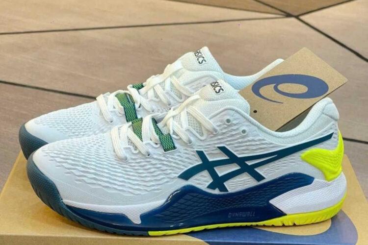 Giày Asics Gel-Resolution 9 White Restful Teal Trắng Xanh Vàng