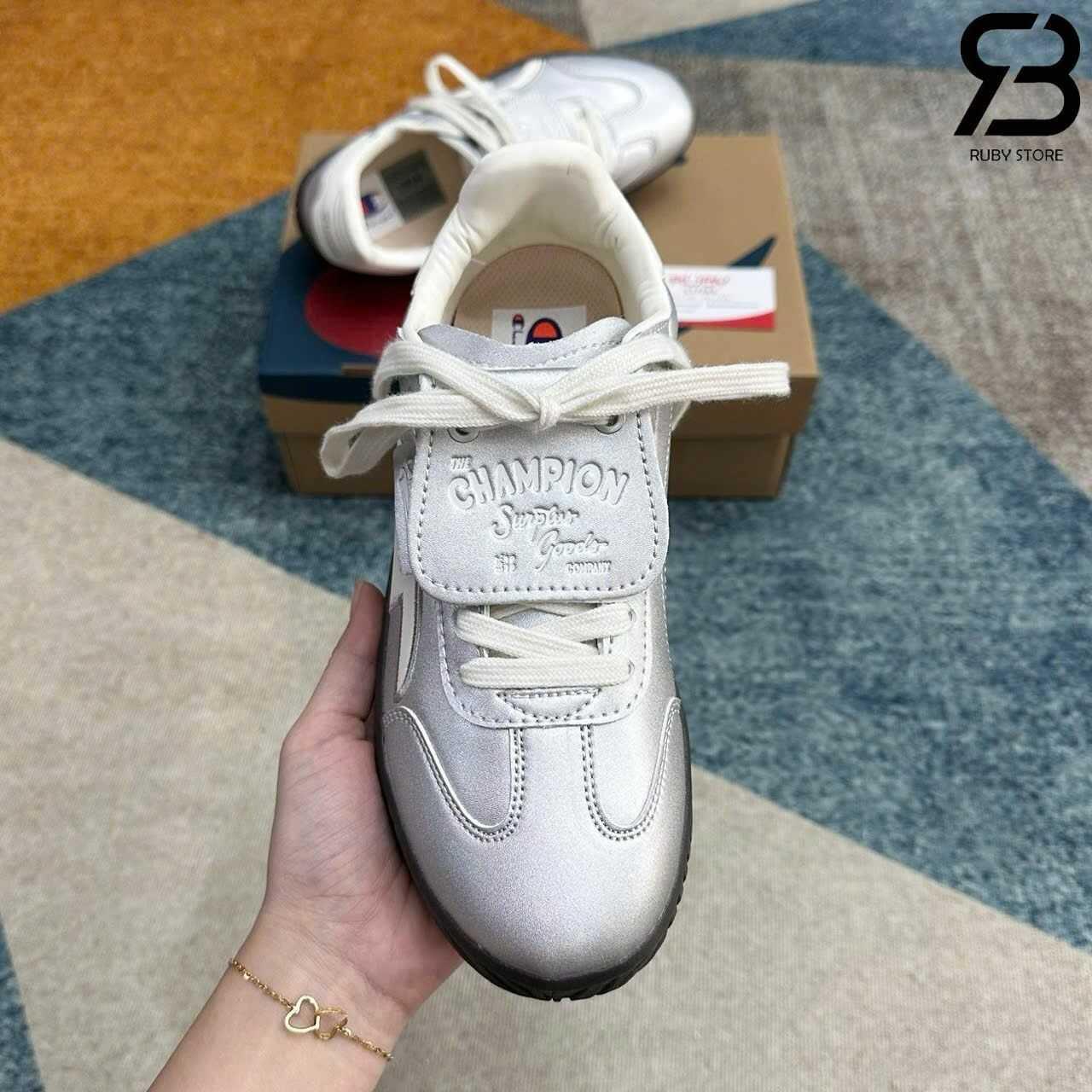 Giày Champion Essentials Champ T-Trainer Metallic Silver Màu Bạc