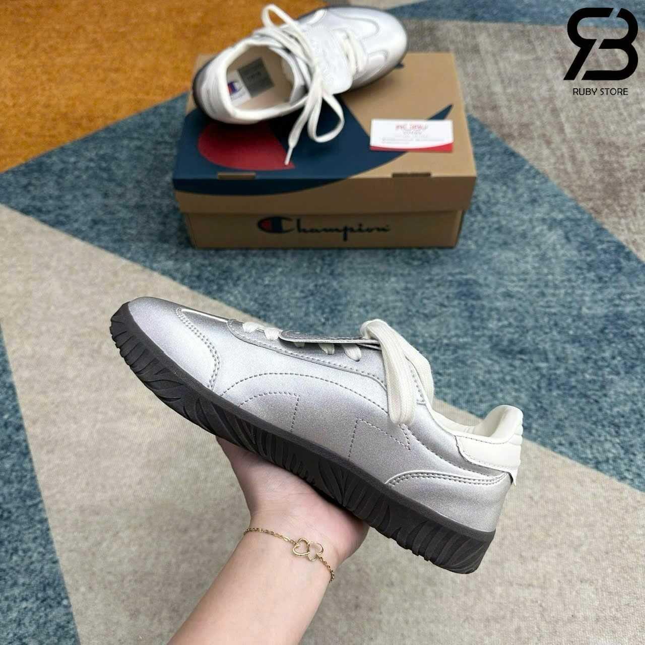 Giày Champion Essentials Champ T-Trainer Metallic Silver Màu Bạc