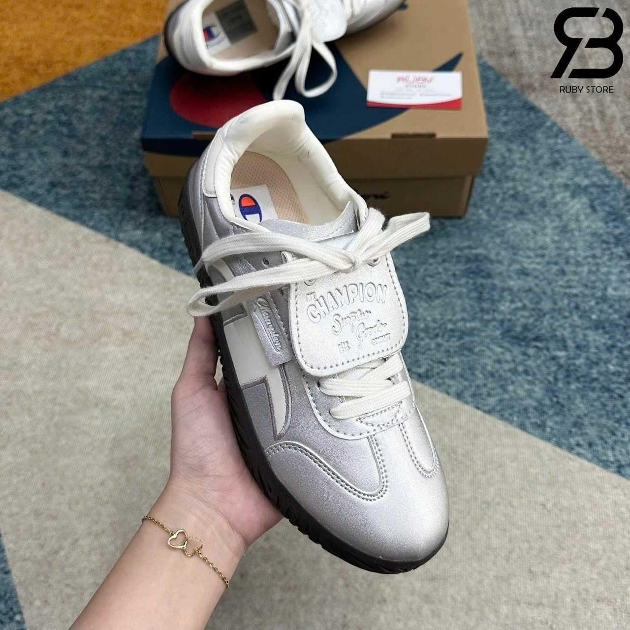 Giày Champion Essentials Champ T-Trainer Metallic Silver Màu Bạc