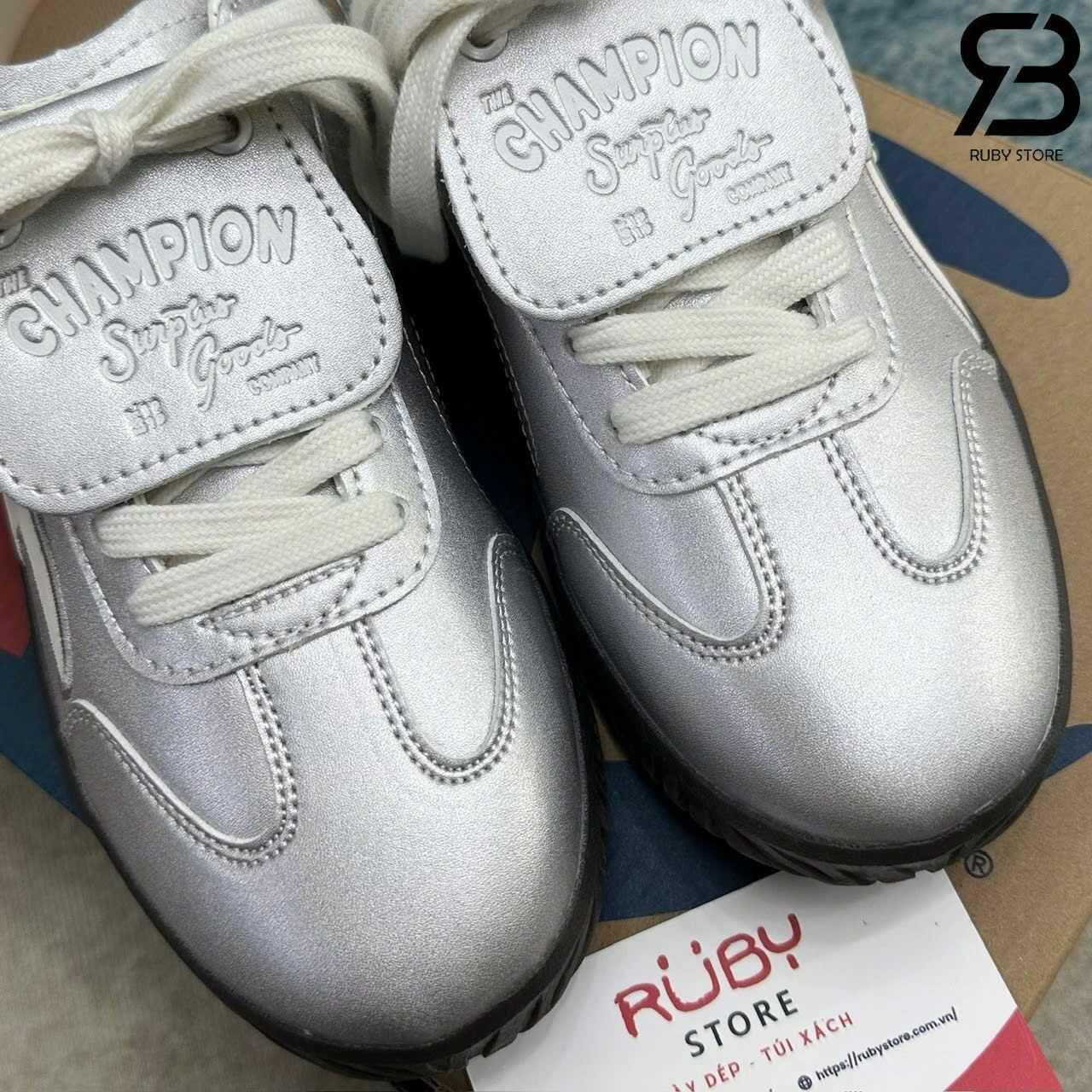 Giày Champion Essentials Champ T-Trainer Metallic Silver Màu Bạc