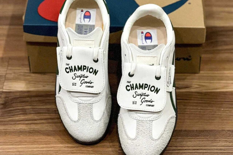 Giay Champion Essentials Champ T-Trainer White Green Trắng Xanh