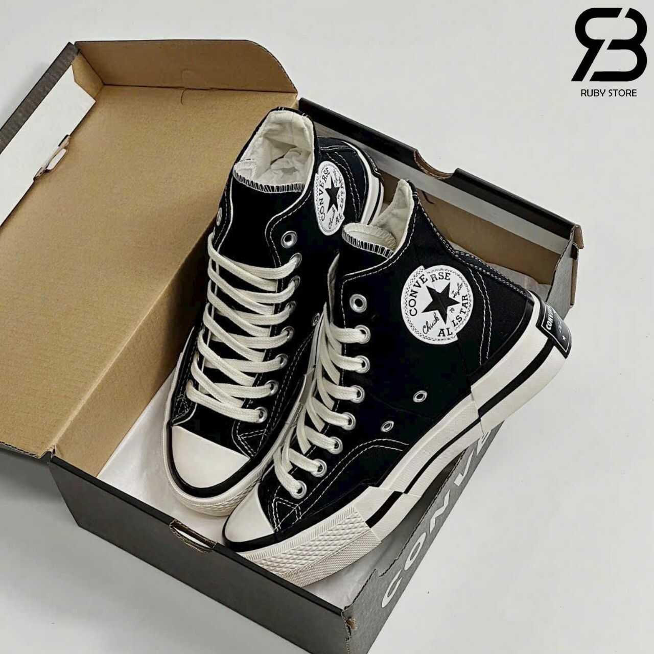 Giày Converse 1970s Plus High Black đen trắng