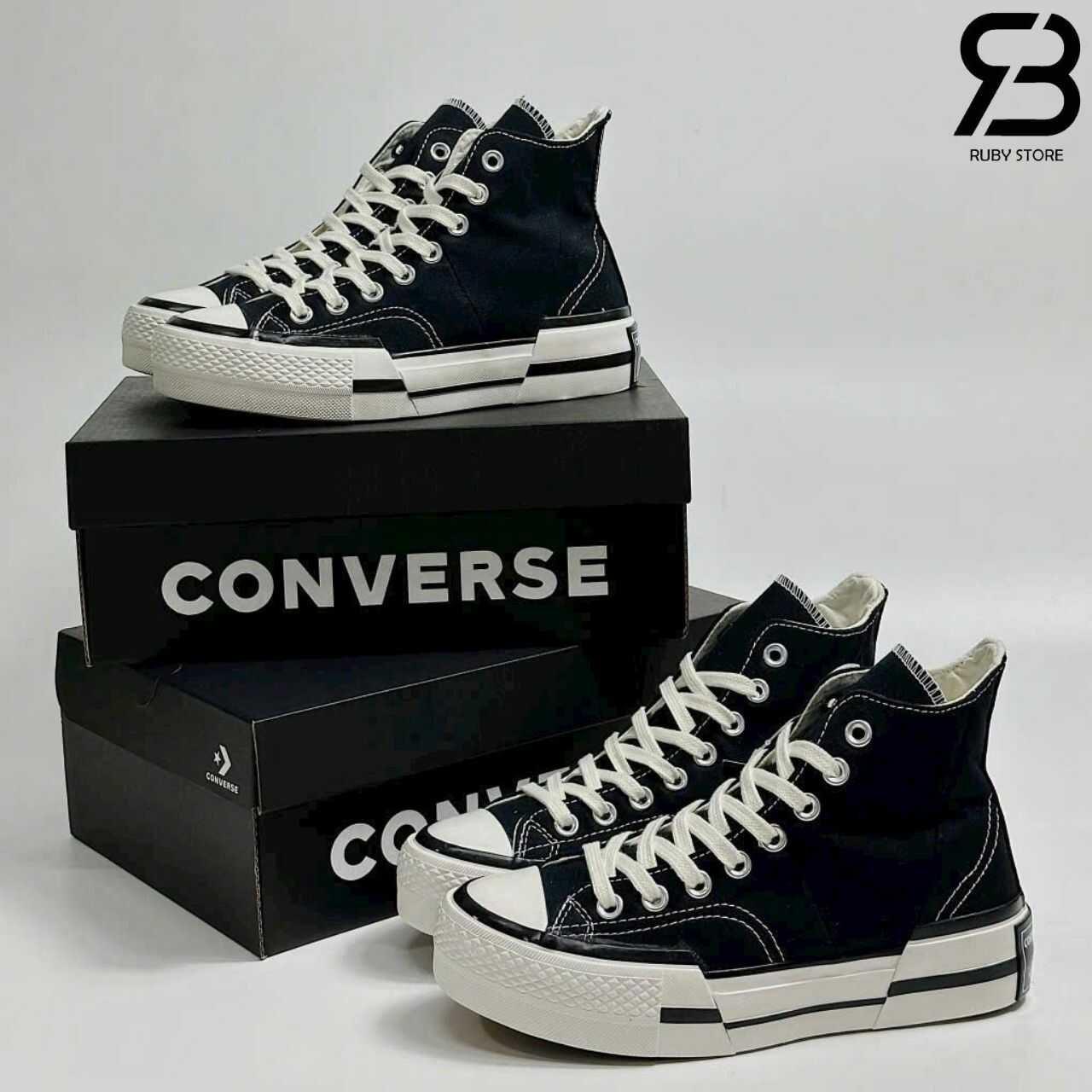 Giày Converse 1970s Plus High Black đen trắng