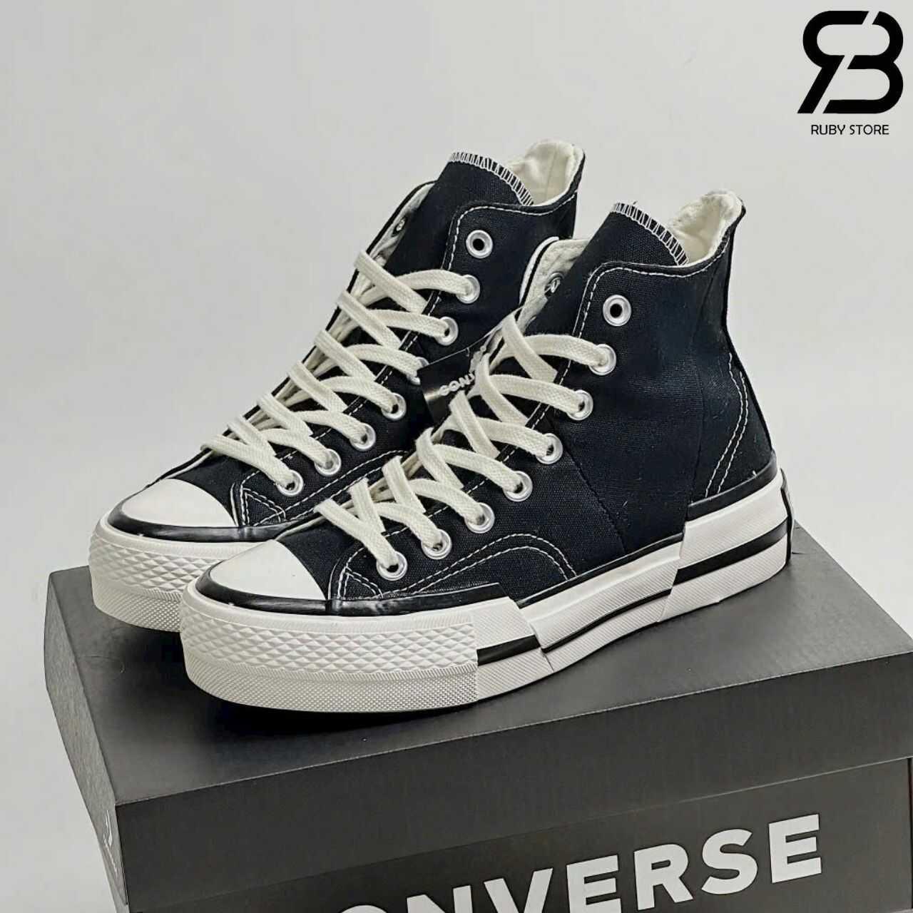 Giày Converse 1970s Plus High Black đen trắng