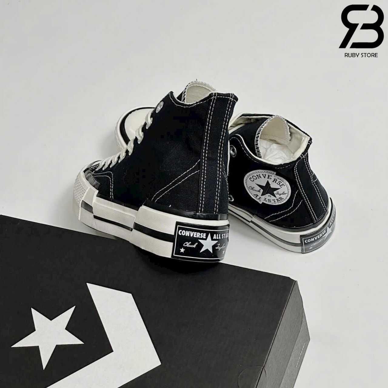 Giày Converse 1970s Plus High Black đen trắng