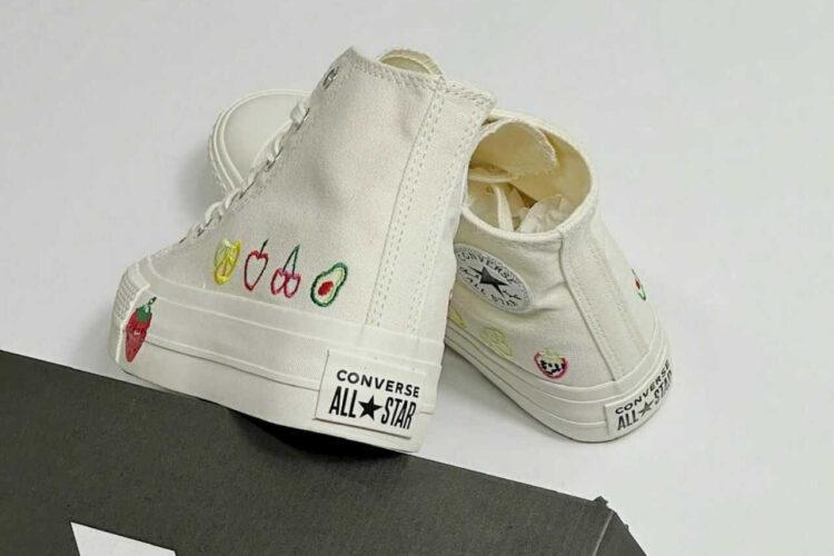 Giày Converse Chuck Taylor High Top White Custom Fruit Embroidery