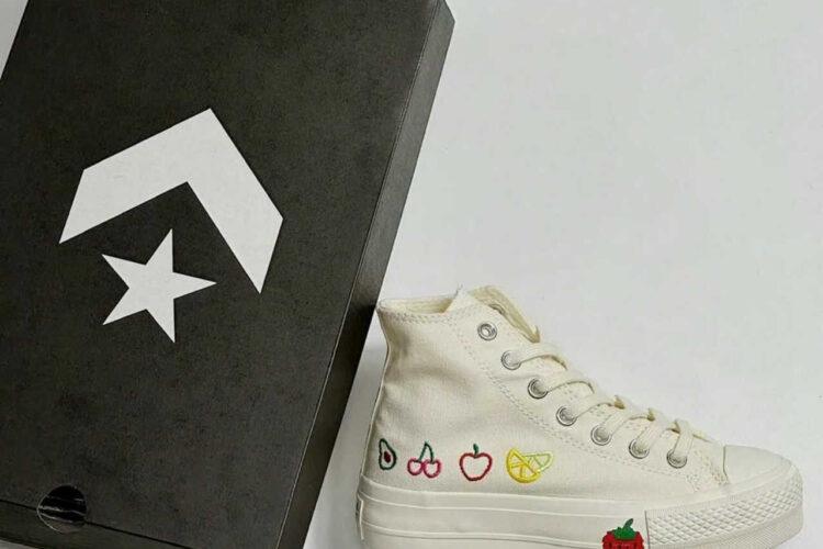 Giày Converse Chuck Taylor High Top White Custom Fruit Embroidery