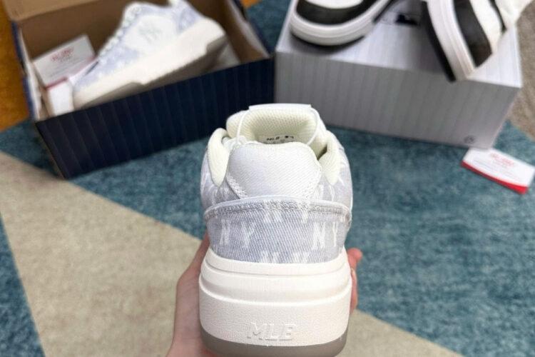 Giày MLB Chunky Liner SL Denim Monogram NY Màu Xám Trắng