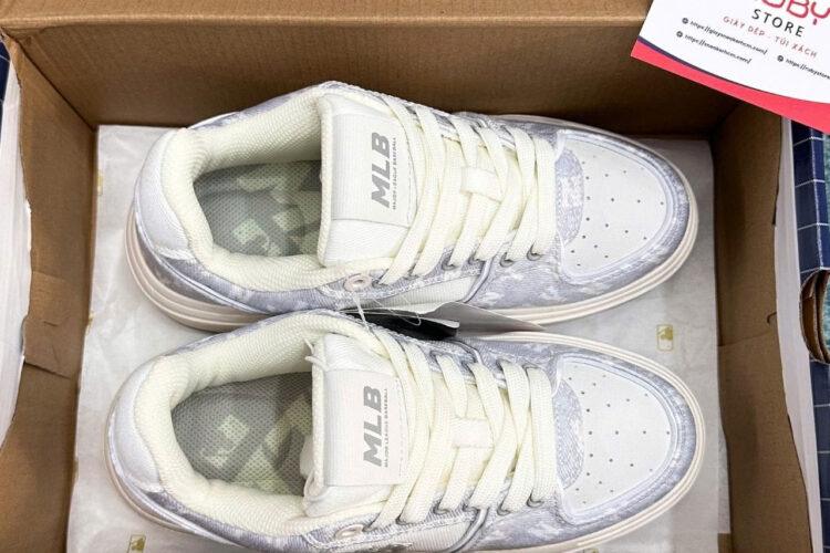 Giày MLB Chunky Liner SL Denim Monogram NY Màu Xám Trắng