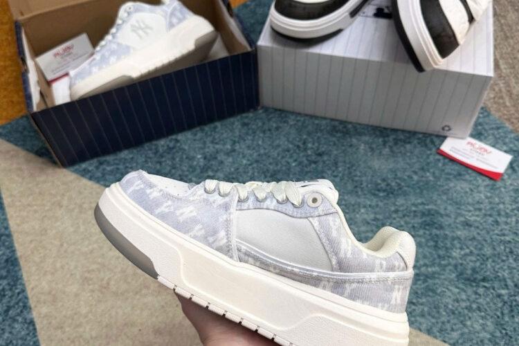 Giày MLB Chunky Liner SL Denim Monogram NY Màu Xám Trắng