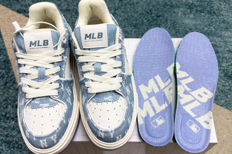 Giày MLB Chunky Liner SL Denim Monogram NY Màu Xanh Dương