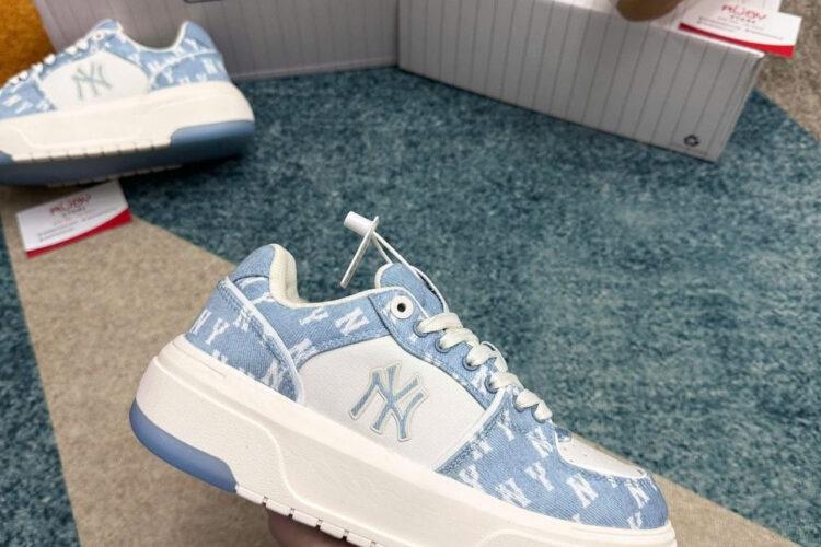 Giày MLB Chunky Liner SL Denim Monogram NY Màu Xanh Dương