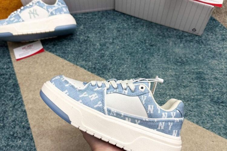 Giày MLB Chunky Liner SL Denim Monogram NY Màu Xanh Dương